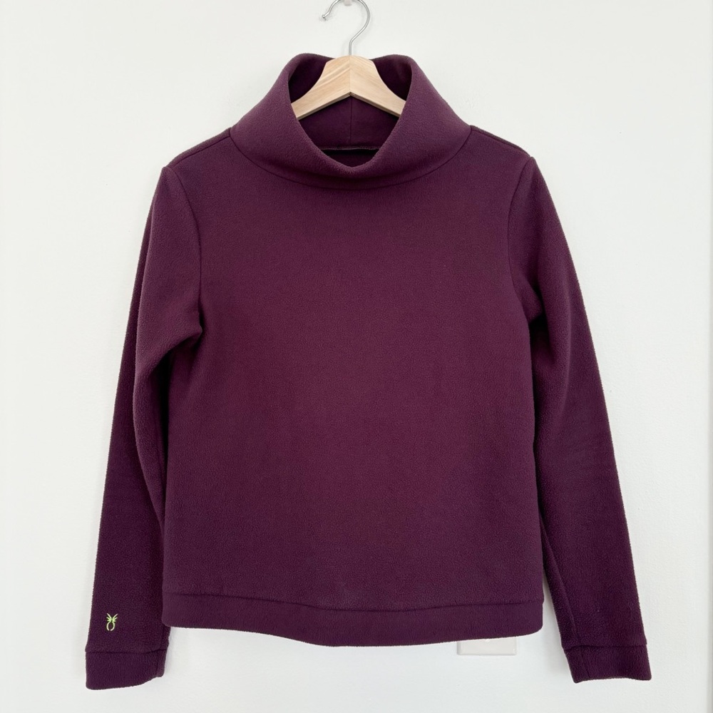 Dudley Stephens || Park Slope Funnel Neck Fleece Pullover Cranberry Red Small